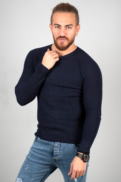 Male Navy Blue Bike Collar Long Sweater 2002308 Q78a, Black 
Male Navy Blue Bike Collar Long Sweater 2002308 Q78a, Black