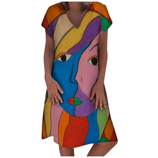 plus size dresses 3d abstract vintage 5xl human face print summer short sleeve a-line dress women casual v-neck lady sundress a2, Black
plus size dresses 3d abstract vintage 5xl human face print summer short sleeve a-line dress women casual v-neck lady sundress a2, Black