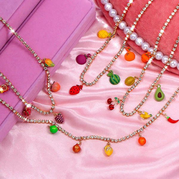 designer necklace trendy cute fruits cherry grape orange pendant for women gold color shiny crystal chain jewelry party gift, Silver
designer necklace trendy cute fruits cherry grape orange pendant for women gold color shiny crystal chain jewelry party gift, Silver