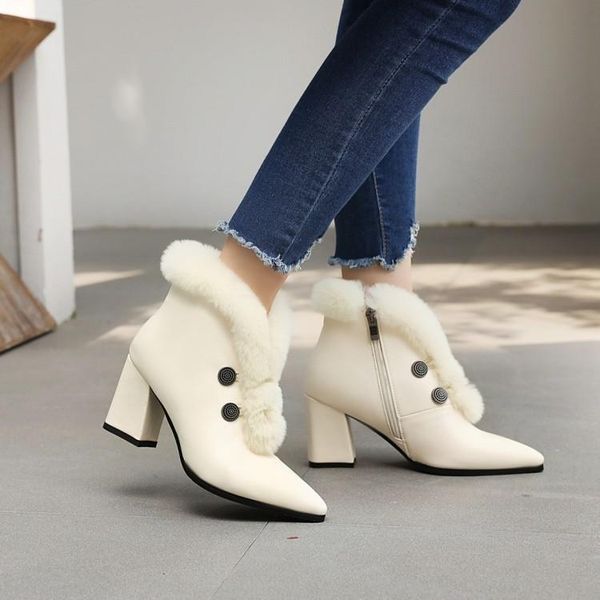 boots autumn and winter 2021 high-heeled plush women's short thick heel pointed head versatile large, Black
boots autumn and winter 2021 high-heeled plush women's short thick heel pointed head versatile large, Black