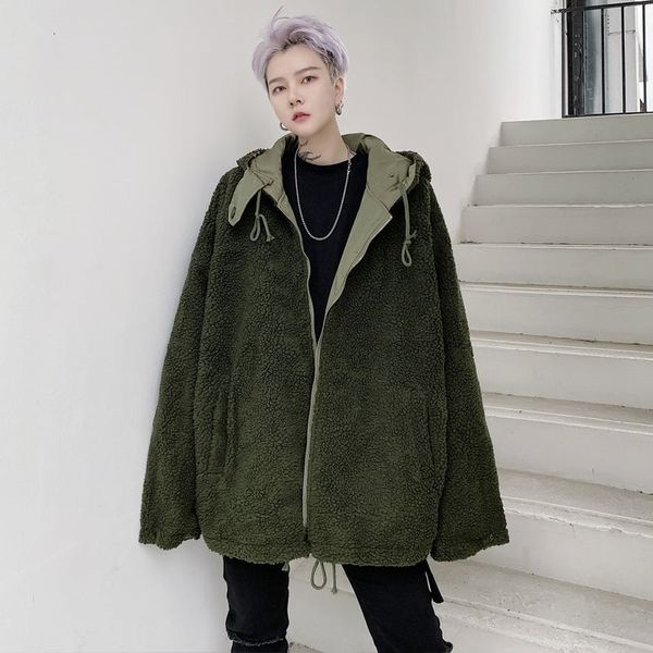 2021 New Winter Thick Lamb Wool Jacket Men's Parka Warm Fashion Casual Double-sided Hooded Men Short Coat Mens Clothes Hygc, Black
2021 New Winter Thick Lamb Wool Jacket Men's Parka Warm Fashion Casual Double-sided Hooded Men Short Coat Mens Clothes Hygc, Black