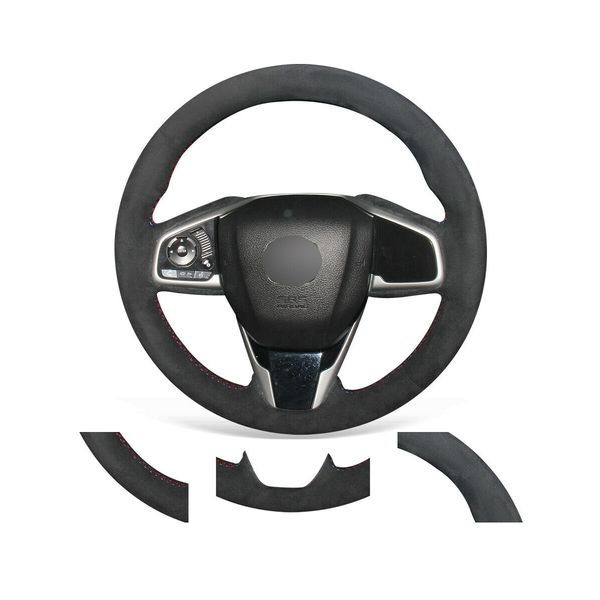 diy custom hand stitched black suede steering wheel cover for honda civic 10 2016-2021 / cr-v
diy custom hand stitched black suede steering wheel cover for honda civic 10 2016-2021 / cr-v