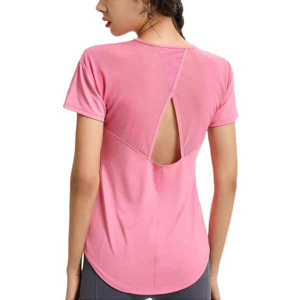 women's t-shirt ladies' summer hollow beauty back sports loose quick-dry pullover, White
women's t-shirt ladies' summer hollow beauty back sports loose quick-dry pullover, White