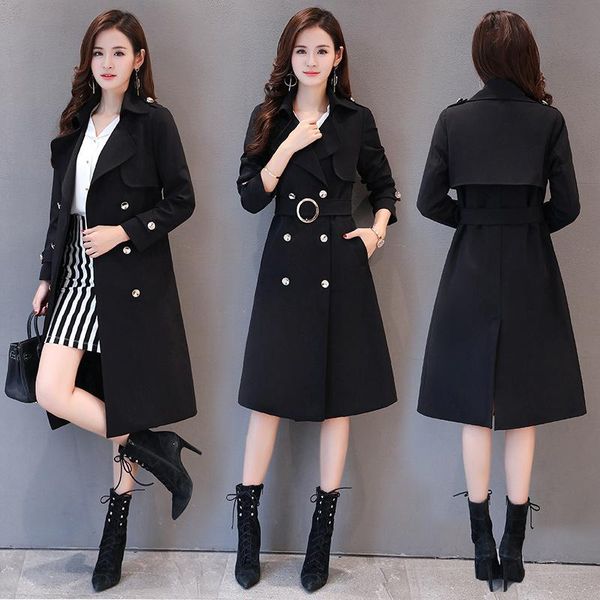 women's trench coats spring autumn coat for women plus size windbreaker long elegant ladies korean clothes 2021 casacos feminino, Tan;black
women's trench coats spring autumn coat for women plus size windbreaker long elegant ladies korean clothes 2021 casacos feminino, Tan;black