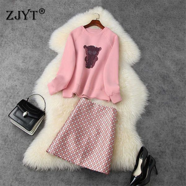 high street style fashion lady casual two piece outfits autumn long sleeve sequined loose space cotton and skirt suit sets 210601, White
high street style fashion lady casual two piece outfits autumn long sleeve sequined loose space cotton and skirt suit sets 210601, White