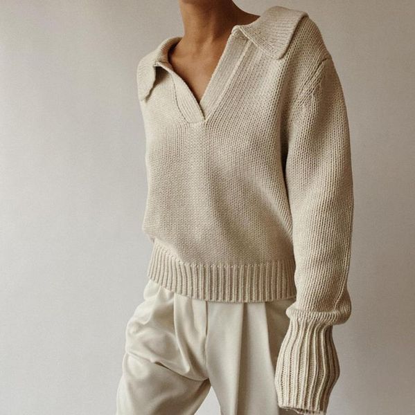 women's sweaters women sweater fashion loose temperament commuting autumn and winter solid color casual long-sleeved collar, White;black
women's sweaters women sweater fashion loose temperament commuting autumn and winter solid color casual long-sleeved collar, White;black