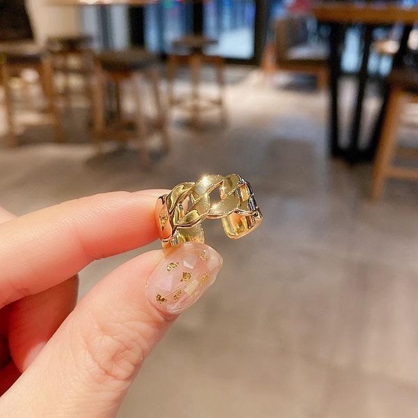 cluster rings exquisite opening metal chain link fashion ring for women gold color geometric bague jewelry, Golden;silver
cluster rings exquisite opening metal chain link fashion ring for women gold color geometric bague jewelry, Golden;silver