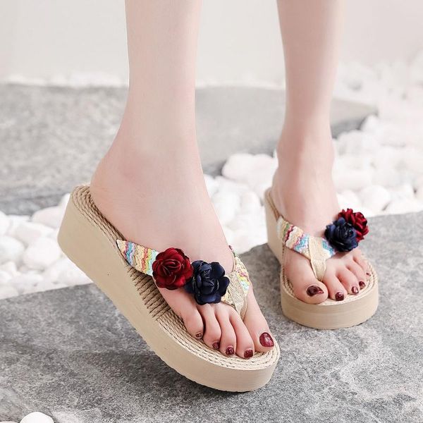 women wedges slippers sandals 2021 new female weave beach breathable sandals home slipper flower flip-flops shoes klapki damskie, Black
women wedges slippers sandals 2021 new female weave beach breathable sandals home slipper flower flip-flops shoes klapki damskie, Black