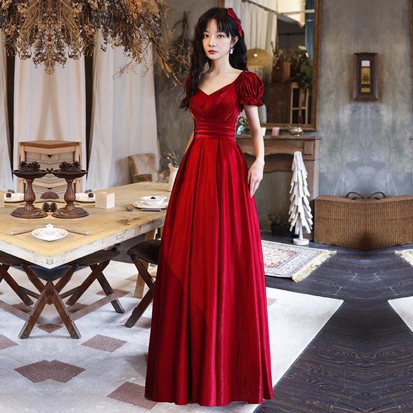 ethnic clothing elegant square collar burgundy puff sleeve a-line evening dress cheongsam back bandage prom fomail gown vestidos de noche, Red
ethnic clothing elegant square collar burgundy puff sleeve a-line evening dress cheongsam back bandage prom fomail gown vestidos de noche, Red