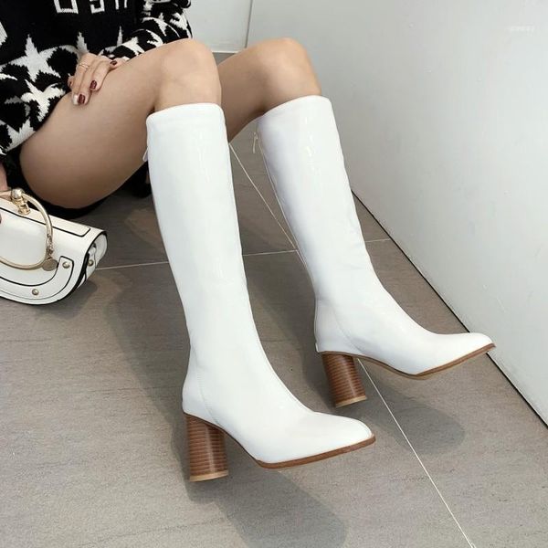 boots large size 34-45 fashion autumn winter patent leather women square toe zip round high heels shoes knee women11, Black
boots large size 34-45 fashion autumn winter patent leather women square toe zip round high heels shoes knee women11, Black