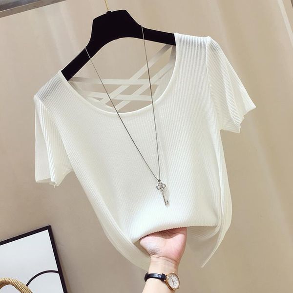 women's t-shirt shirt women basic tshirt white black korean clothes solid color knitted stretch backless summer ladies t casual
women's t-shirt shirt women basic tshirt white black korean clothes solid color knitted stretch backless summer ladies t casual