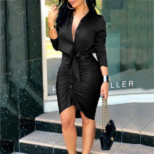 casual dresses women fashion lace-up dress solid color long sleeve v-neck shirt elegant office lady fall for ropa 2021, Black;gray
casual dresses women fashion lace-up dress solid color long sleeve v-neck shirt elegant office lady fall for ropa 2021, Black;gray