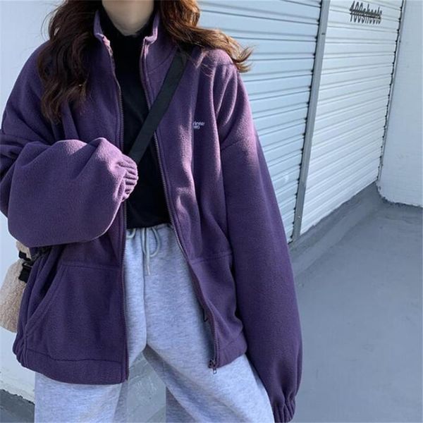 women's jackets women velvet 2021 autumn winter loose zip-up pockets letter casual oversize bf harajuku daily streetwear womens, Black;brown
women's jackets women velvet 2021 autumn winter loose zip-up pockets letter casual oversize bf harajuku daily streetwear womens, Black;brown