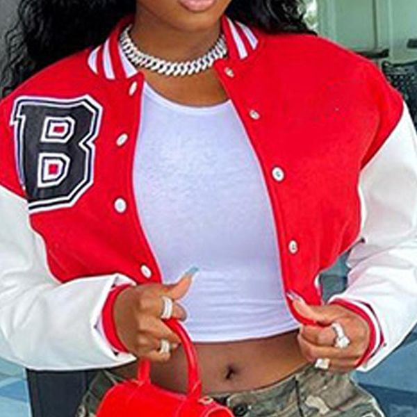women's jackets female letter print color patchwork cropped baseball jacket for women long sleeve loose short bomber woman's 2021, Black;brown
women's jackets female letter print color patchwork cropped baseball jacket for women long sleeve loose short bomber woman's 2021, Black;brown