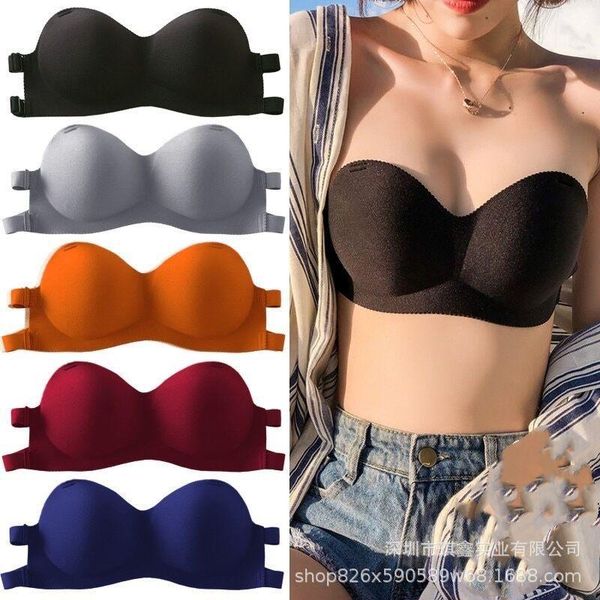 bras women's strapless invisible push-up bra silky seamless non-slip 3/4 cup thick backless, Red;black
bras women's strapless invisible push-up bra silky seamless non-slip 3/4 cup thick backless, Red;black