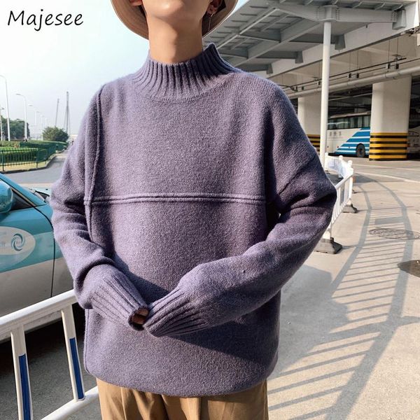 men's sweaters me pullovers solid mock neck loose simple chic korean style colorful ulzzang thicken lazy warm ins male jumpers knitted, White;black
men's sweaters me pullovers solid mock neck loose simple chic korean style colorful ulzzang thicken lazy warm ins male jumpers knitted, White;black
