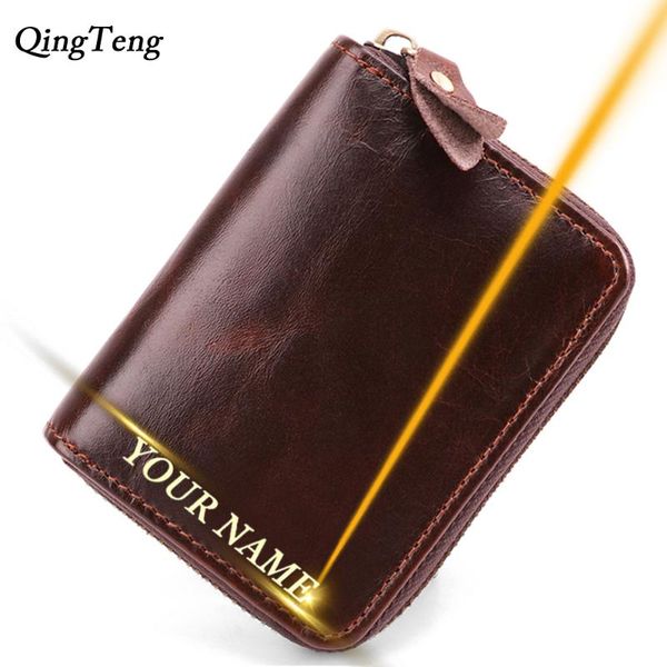 card holders engraved name genuine leather holder rfid men women coin purse bank small wallet customized gift dropship, Brown;gray
card holders engraved name genuine leather holder rfid men women coin purse bank small wallet customized gift dropship, Brown;gray