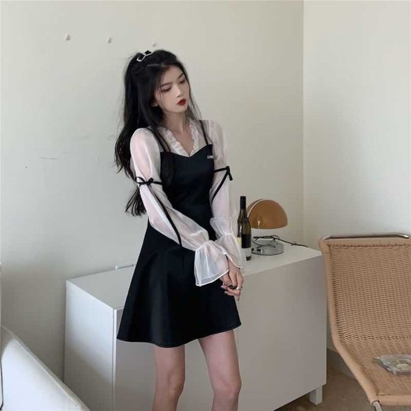 black and white contrast dign drs summer fried street stitching sweet spicy niche temperament small black skirt, Black;gray
black and white contrast dign drs summer fried street stitching sweet spicy niche temperament small black skirt, Black;gray