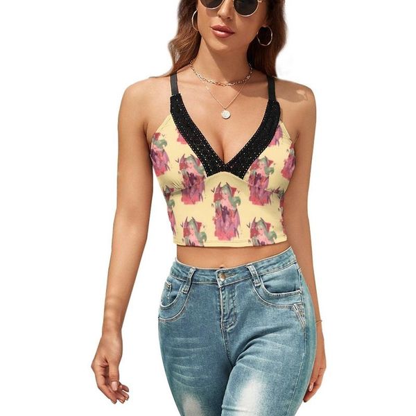 women's tanks & camis darkstalkers tank deep v sweet lady camisole rave print crop, White
women's tanks & camis darkstalkers tank deep v sweet lady camisole rave print crop, White