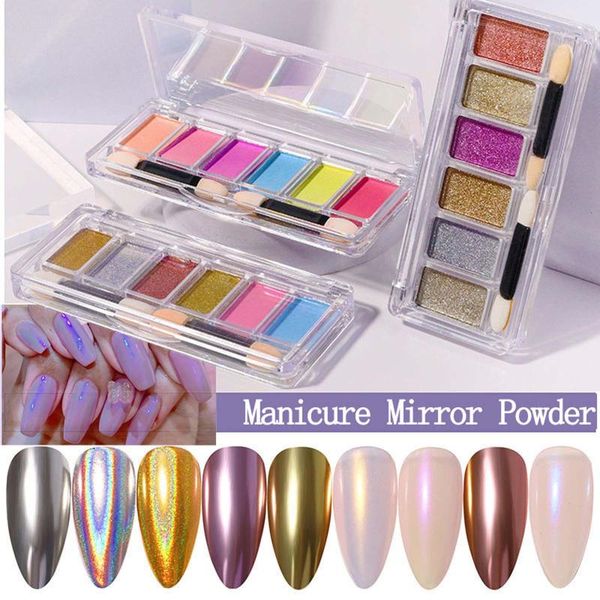nail glitter solid magic mirror powder 6 color combination set with brush nails, Silver;gold
nail glitter solid magic mirror powder 6 color combination set with brush nails, Silver;gold