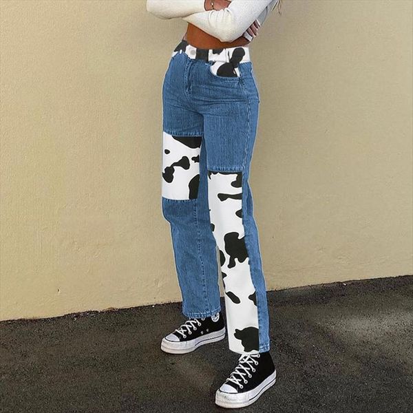 dewadbow 90s denim jeans fashion women capris fresh cute cow print patchwork high waist streetwear pants y2k e girl trendy, Black;white
dewadbow 90s denim jeans fashion women capris fresh cute cow print patchwork high waist streetwear pants y2k e girl trendy, Black;white