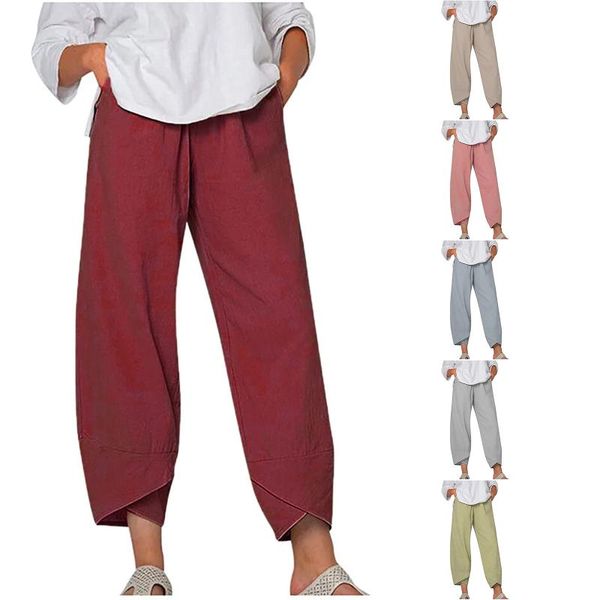 women's pants & capris women casual harem solid cotton linen wide leg trousers summer elastic waist plus size loose comfortable spodnie, Black;white
women's pants & capris women casual harem solid cotton linen wide leg trousers summer elastic waist plus size loose comfortable spodnie, Black;white