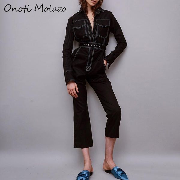 women's jumpsuits & rompers onoti molazo cotton sashes casual ladies female chic 2021 spring autumn fashion, Black;white
women's jumpsuits & rompers onoti molazo cotton sashes casual ladies female chic 2021 spring autumn fashion, Black;white