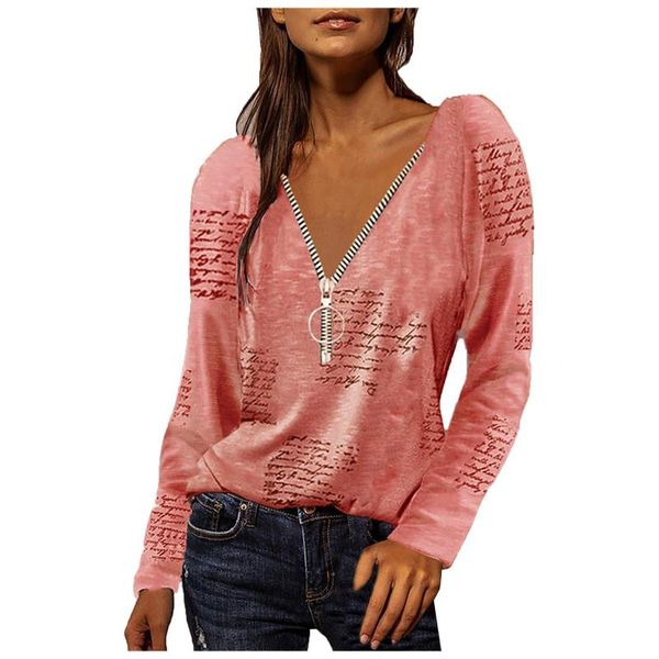 women's blouses & shirts plus size womens and casual fashion loose zipper v-neck printed long-sleeved blusas mujer de moda 2021, White
women's blouses & shirts plus size womens and casual fashion loose zipper v-neck printed long-sleeved blusas mujer de moda 2021, White