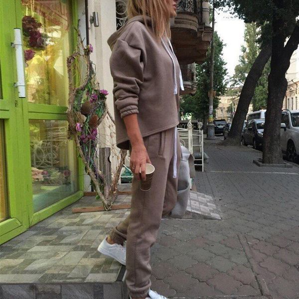 2021 new women tracksuit long sleeve thicken sweatshirts long pants set casual hoodies solid sport suit women tracksuit set, Gray
2021 new women tracksuit long sleeve thicken sweatshirts long pants set casual hoodies solid sport suit women tracksuit set, Gray