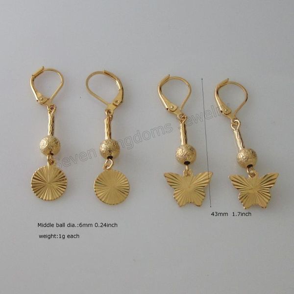 dangle & chandelier 2 styles earring carved circle or butterfly charm dangler about tall 43 mm 1.7" yellow gold color plated, Silver
dangle & chandelier 2 styles earring carved circle or butterfly charm dangler about tall 43 mm 1.7" yellow gold color plated, Silver