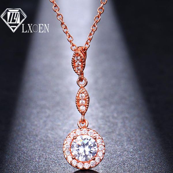 pendant necklaces lxoen 2021 design round necklace for women white rose gold 3 colors fashion zircon jewelry gift, Silver
pendant necklaces lxoen 2021 design round necklace for women white rose gold 3 colors fashion zircon jewelry gift, Silver