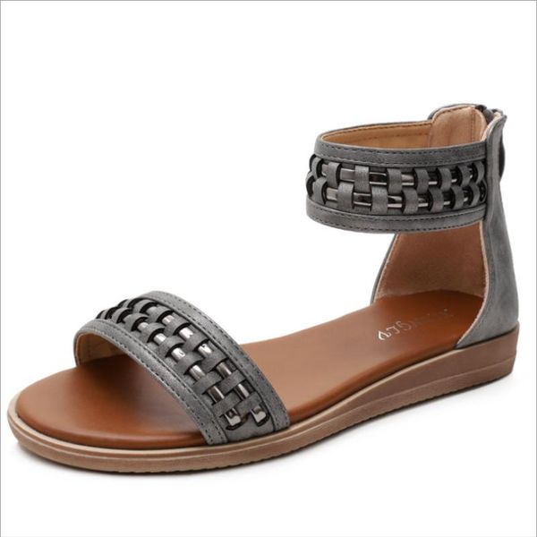 sandals summer women fashion all-match casual shoes thin and simple ladies rear zipper open toe roman flat zapatos de mujer, Black
sandals summer women fashion all-match casual shoes thin and simple ladies rear zipper open toe roman flat zapatos de mujer, Black