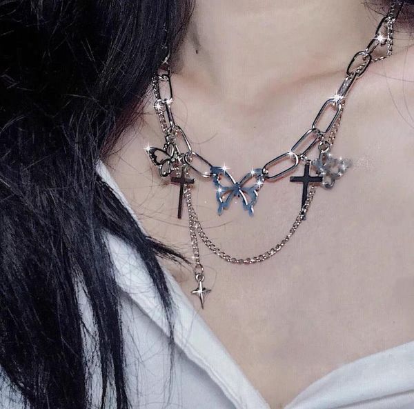 pendant necklaces harajuku korean style metal hollow butterfly for women fashion vintage cross star choker girls y2k jewelry, Silver
pendant necklaces harajuku korean style metal hollow butterfly for women fashion vintage cross star choker girls y2k jewelry, Silver