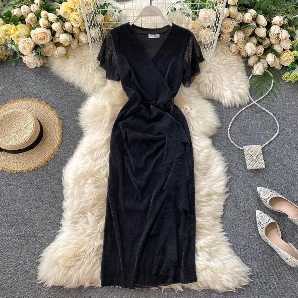 2021 summer new v neck vintage butterfly sleeve high waist es korean elegant a-line vestidos femme pp456 zexk, Black;gray
2021 summer new v neck vintage butterfly sleeve high waist es korean elegant a-line vestidos femme pp456 zexk, Black;gray