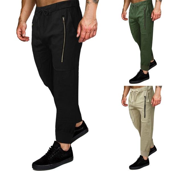 men's pants fashion men's summer solid color tooling multi-pocket casual oversize streetwear leggings trousers, Black
men's pants fashion men's summer solid color tooling multi-pocket casual oversize streetwear leggings trousers, Black