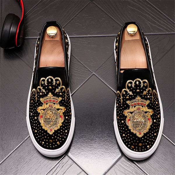 suede dress fashion shoes male leather embroidered strass moccasins of casual men printed shoes driving party apartments v703, Black
suede dress fashion shoes male leather embroidered strass moccasins of casual men printed shoes driving party apartments v703, Black