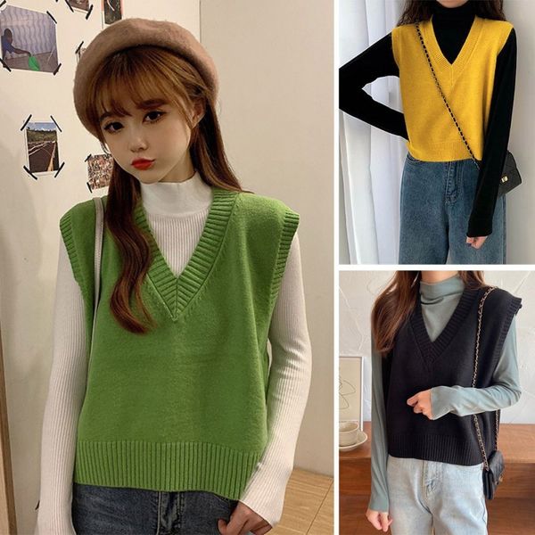 fall cyjr woman's elegant korean student with low-necked sweater casual knitting outerwear vest crry, White;black
fall cyjr woman's elegant korean student with low-necked sweater casual knitting outerwear vest crry, White;black