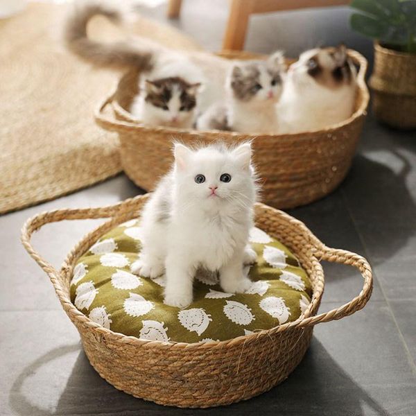 cat beds & furniture summer bed hand woven rattan round basket nest breathable pet mat sleeping cool
cat beds & furniture summer bed hand woven rattan round basket nest breathable pet mat sleeping cool