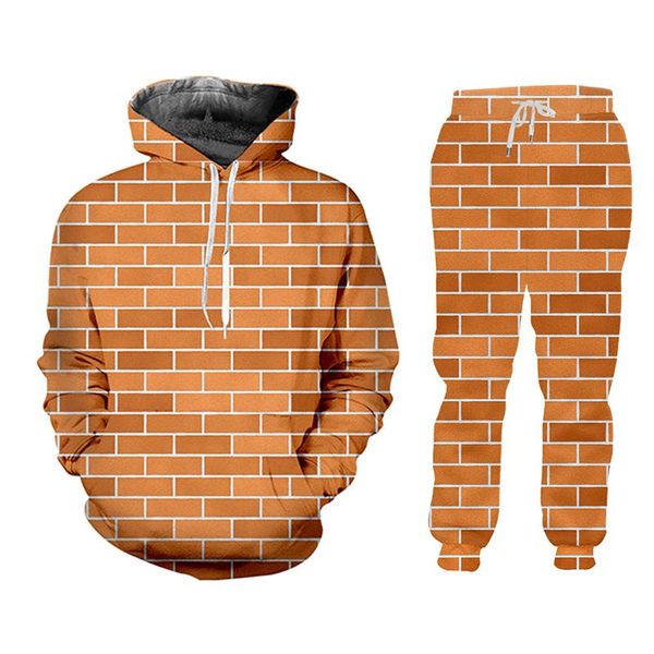 men's tracksuits ifpd 2 pcs set red brick wall print soprts hoodies pants women/men splicing sweatshirts plus size tracksuit couple out, Gray
men's tracksuits ifpd 2 pcs set red brick wall print soprts hoodies pants women/men splicing sweatshirts plus size tracksuit couple out, Gray