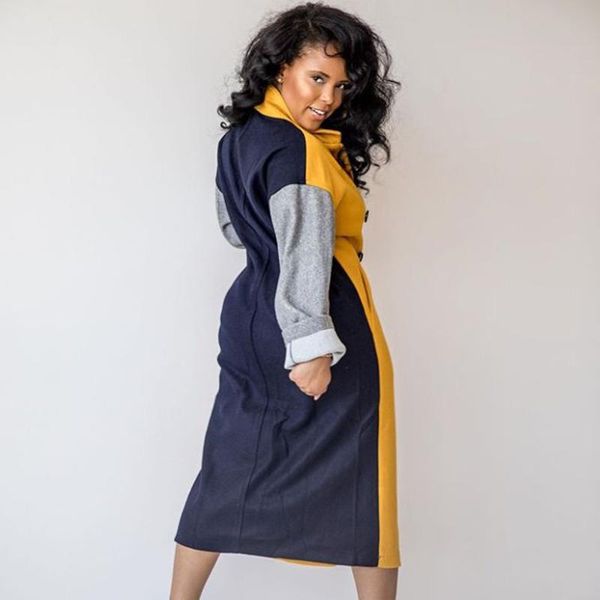 women's trench coats women long winter autumn sleeve polyester coat ladies multicolor front color block modern lady outerwear, Tan;black
women's trench coats women long winter autumn sleeve polyester coat ladies multicolor front color block modern lady outerwear, Tan;black