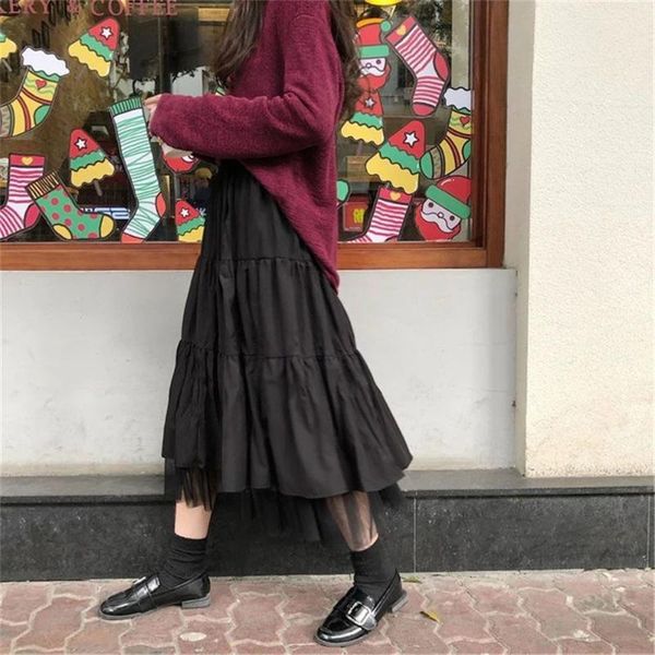 skirts summer black gothic a-line mesh high waist midi long pleated women fairy patchwork korean loose white streetwear
skirts summer black gothic a-line mesh high waist midi long pleated women fairy patchwork korean loose white streetwear