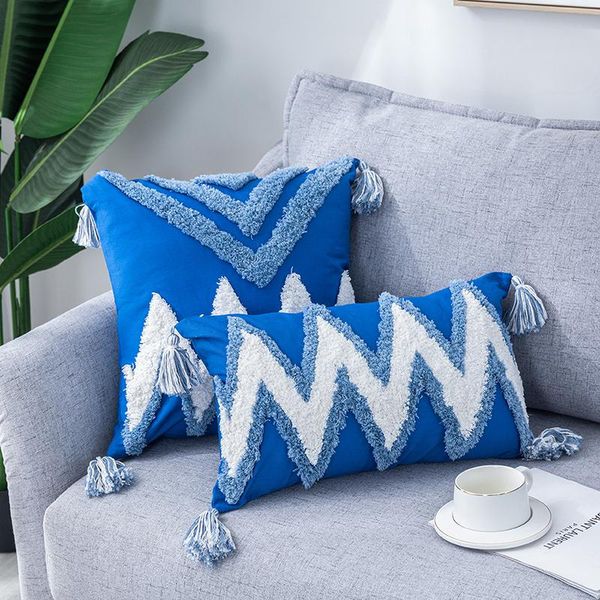 cushion/decorative pillow handmade cushion cover zigzag navy blue pillowcase tassels fringe square rectangle 45x45cm/30x50cm home decoration
cushion/decorative pillow handmade cushion cover zigzag navy blue pillowcase tassels fringe square rectangle 45x45cm/30x50cm home decoration
