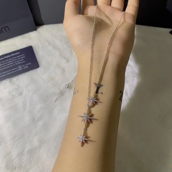 design necklace womena family meteor six stars inlaid with diamond simple design necklace clavicle chain temperament net red, Silver
design necklace womena family meteor six stars inlaid with diamond simple design necklace clavicle chain temperament net red, Silver
