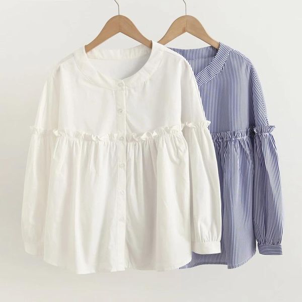 women's blouses & shirts fresh style ruffles patchwork sweet women fashion cute o neck drop shoulder three quarter loose cotton for gir, White
women's blouses & shirts fresh style ruffles patchwork sweet women fashion cute o neck drop shoulder three quarter loose cotton for gir, White