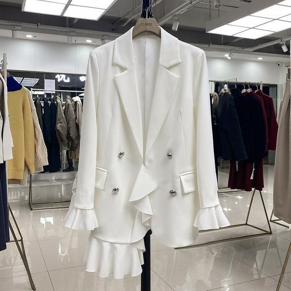 women's suits & blazers 2021 white suit jacket loose fashion slim office lady ruffles patchwork full solid women x578, White;black
women's suits & blazers 2021 white suit jacket loose fashion slim office lady ruffles patchwork full solid women x578, White;black