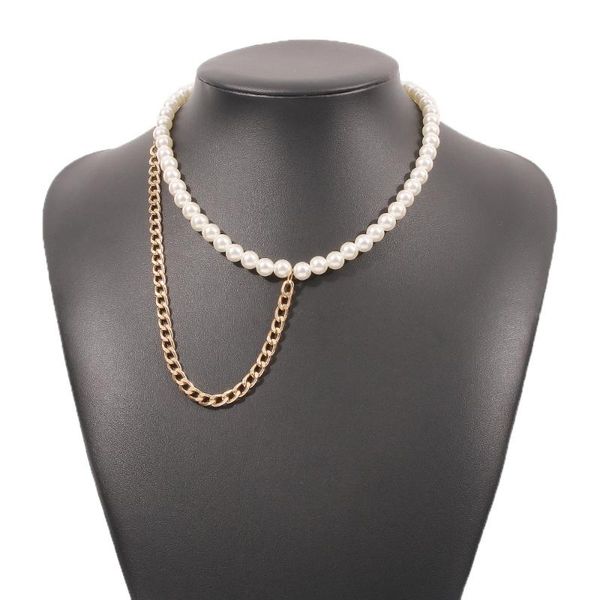 chokers pearl necklace splicing stainless steel metal chain bone, Golden;silver
chokers pearl necklace splicing stainless steel metal chain bone, Golden;silver