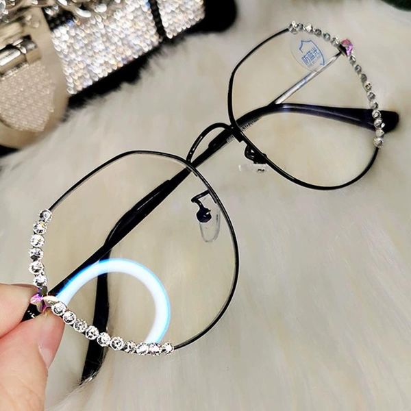 sunglasses fashion rhinestone glasses women alloy frame flat mirror anti-blue blue light blocking clear lens eyeglasses, White;black
sunglasses fashion rhinestone glasses women alloy frame flat mirror anti-blue blue light blocking clear lens eyeglasses, White;black