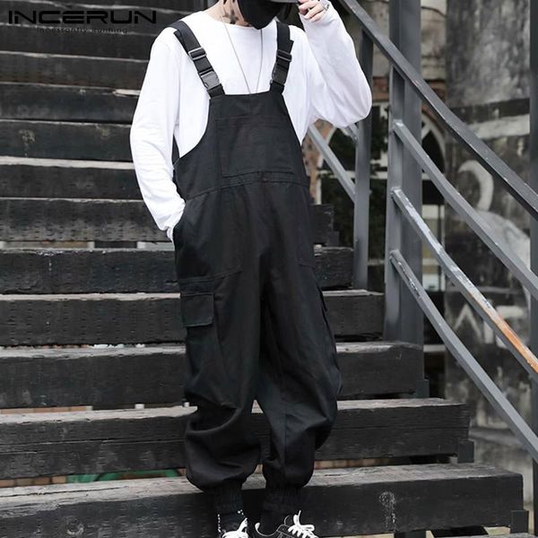 men's pants 2021 fashion cargo overalls incerun men casual solid color jumpsuits multi pockets loose rompers man big streetwear s-5xl, Black
men's pants 2021 fashion cargo overalls incerun men casual solid color jumpsuits multi pockets loose rompers man big streetwear s-5xl, Black
