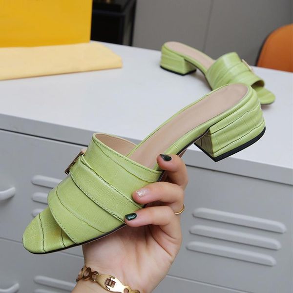 slippers 2021 luxury designers 4cm square heel genuine leather stone grain metal decoration sandals women shose slipper, Black
slippers 2021 luxury designers 4cm square heel genuine leather stone grain metal decoration sandals women shose slipper, Black