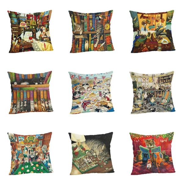 cushion/decorative pillow bookcase cat colorful cushion cover throw case for home chair sofa decoration square pillowcases
cushion/decorative pillow bookcase cat colorful cushion cover throw case for home chair sofa decoration square pillowcases